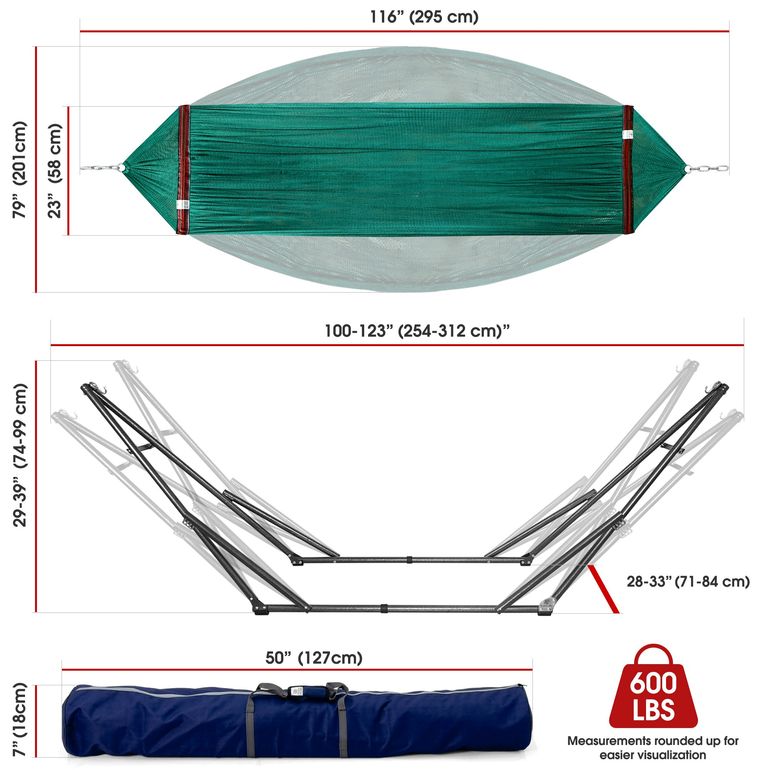 Original Collapsible Hammock Stand, Peacock