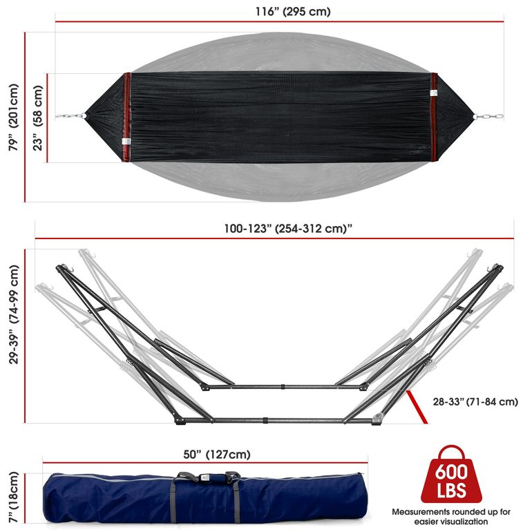 Original Collapsible Hammock Stand, Black