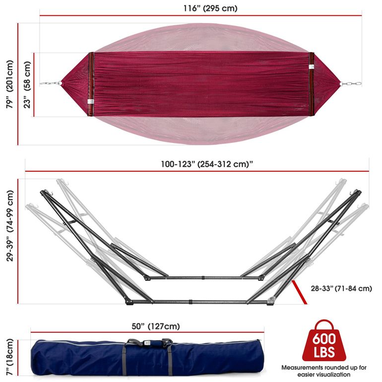 Original Collapsible Hammock Stand, Red